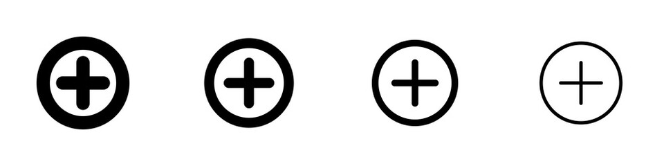 Obraz premium Conjunto de icono de añadir más. Concepto de añadir, positivo, sumar