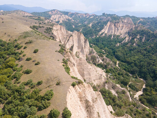 Aerial view of historical town of Melnik, Bulgaria