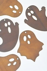 halloween ornaments (ghosts) isolated on a white background