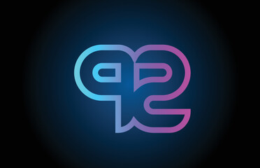 pink line 92 number logo icon design. Creative template for business and company