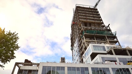 Construction of a residential building.