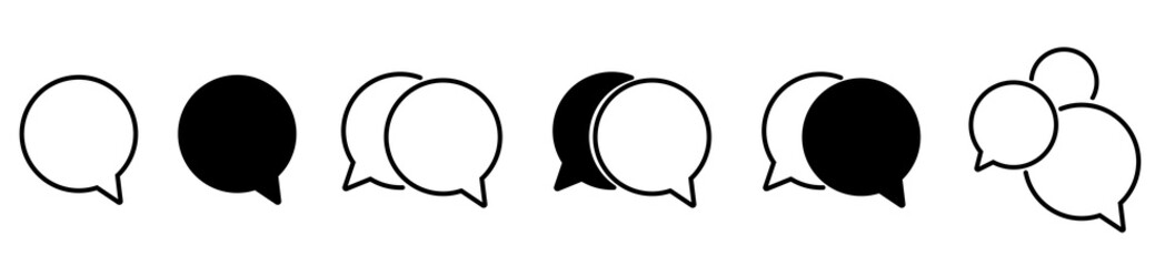 Speech Bubbles line icons set.Simple bubble chat icons.Talk bubbles.Empty speech clouds chat collection.Message box communication.Round Speech balloon.