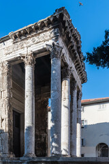 roman augustus temple in pula, croatia