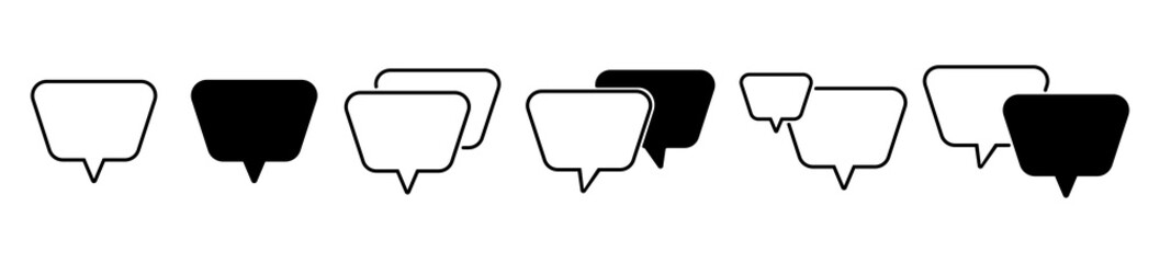 Fototapeta premium Speech Bubbles line icons set.Simple bubble chat icons.Talk bubbles.Empty speech clouds chat collection.Message box communication.Trapezoidal Speech balloon.