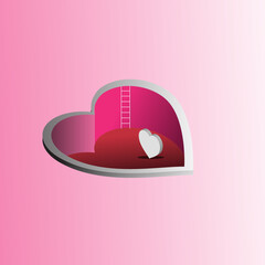 3d Hearts vector collection. Valentine's day romance symbols