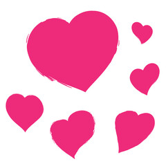 Hearts vector icon collection. Valentine's day romance symbols