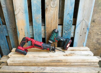 Power tools Reciprocating saw and Cordless drill