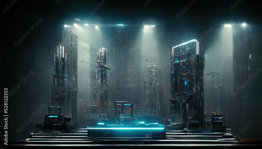 Fototapete a new concept for the development of the laboratory of the future. 3d rendering