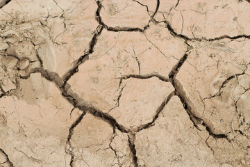 dry cracked earth as a climate changing sign