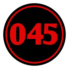 The serial number of participants in the form of a circle with a black background, red numbers to be placed on the chest or back