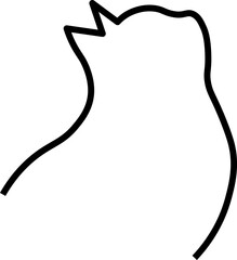 Vector sign suitable for web sites, apps, articles, stores etc. Simple monochrome illustration and editable stroke. Line icon of silhouette of adult cat