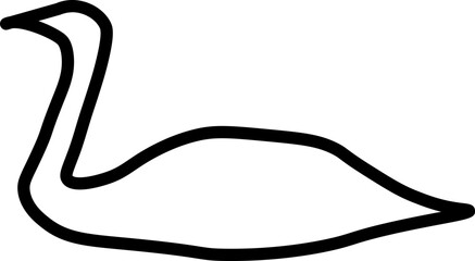 Vector sign suitable for web sites, apps, articles, stores etc. Simple monochrome illustration and editable stroke. Line icon of swan