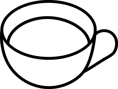 Vector sign suitable for web sites, apps, articles, stores etc. Simple monochrome illustration and editable stroke. Line icon of cup with tea or coffee