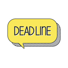 icon with speech bubble in word deadline on white background