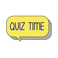 Quiz logo with speech bubble symbols, concept of questionnaire show sing, quiz.