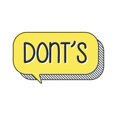 Don'ts on doodle speech bubble