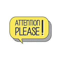 attention please retro speech bubble