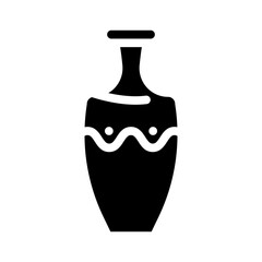 vase clay crockery glyph icon vector. vase clay crockery sign. isolated symbol illustration