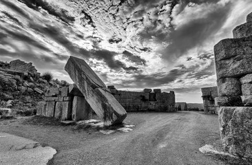 Ruins of the Arcadian gate and walls near ancient Messene