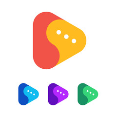 Play chat bubble media logo design