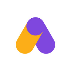 Letter A paper creative modern logo