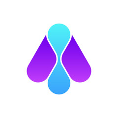 Letter A molecule neuron technology logo