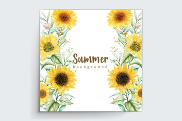 beautiful sun flower background and frame design