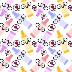 Back to school seamless cartoon color pencil pattern for kids clothes print and wrapping paper and accessories