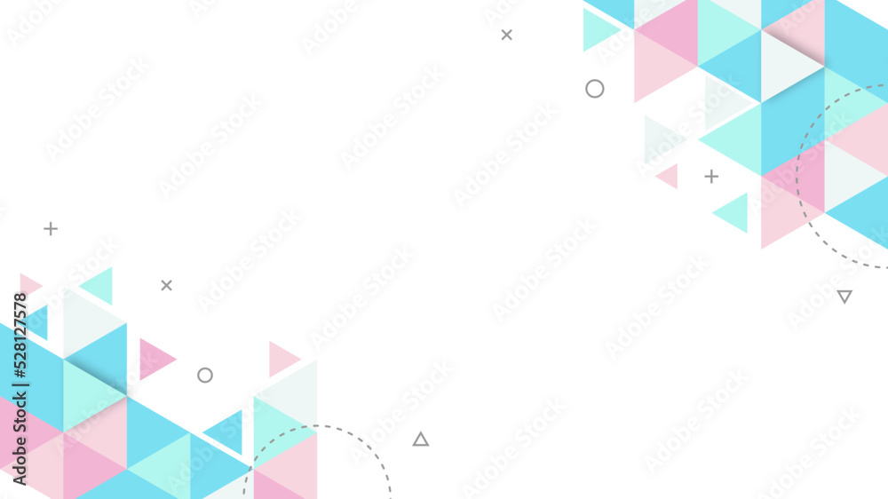 Poster modern abstract background with low poly triangle retro memphis and pastel colors