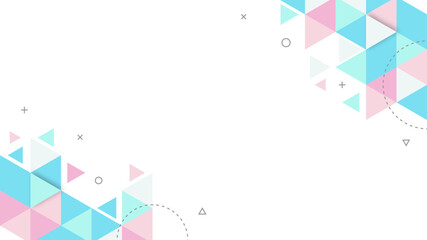 Modern Abstract Background with Low Poly Triangle Retro Memphis and Pastel Colors