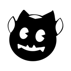 Good monster cat with teeth black outline