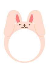 2023年卯年年賀状-兎の被り物イラストフォトフレーム素材