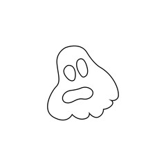 Hand Drawn Halloween Ghost Outline