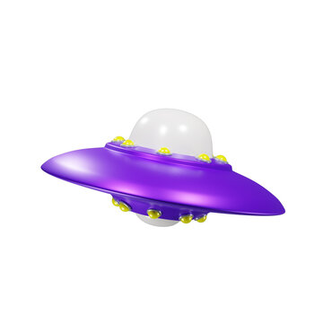 ilustrasi pesawat UFO render 3d. carton pesawat alien