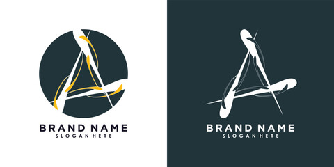 letter a logo design with icon creative concept premium vector