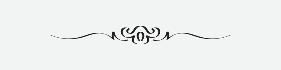 Obraz premium ornamental filigree flourish or thin divider. Classical vintage element, vector illustration