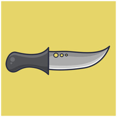 sharp knife illustration on yellow background