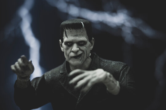 NEW YORK USA, SEPT 5 2022: Frankenstein monster looming  - Neca action figure 