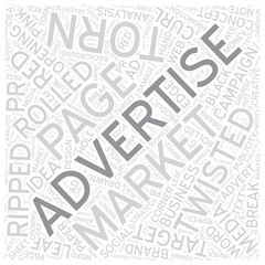 advertise Word cloud art Detailed Vector
