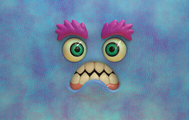 3D Faces render emote image angry monster upset conflicted