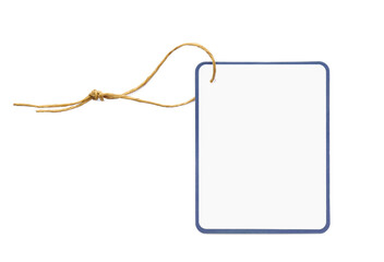Naklejka premium Blank tag on white background, top view. Space for text