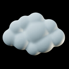 3d clouds set isolated on a black background render soft round cartoon fluffy