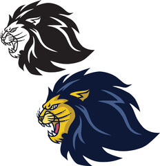 Angry Lion Set Retro Logo Design Collection