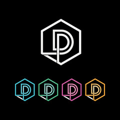 hexagone d logo creative d logo brand corporate d