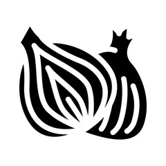 onion cut glyph icon vector. onion cut sign. isolated symbol illustration