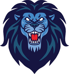 Roaring Lion Head Logo Design Template Icon