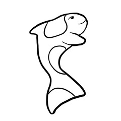 The fish in doodle style for designing patterns