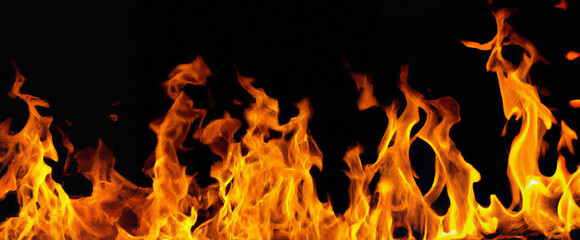 fire flames on black background