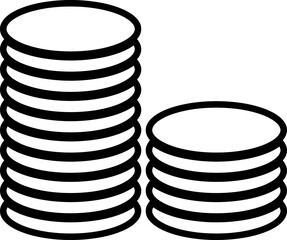 Coins icon vector. Coin stacks sign on white background 