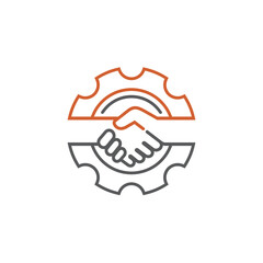 illustration of hands deal symbol, cooperation icon, vector art.